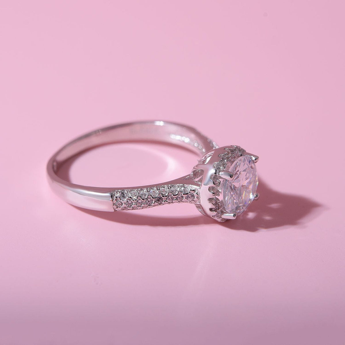 NY Close Out - Simulated Diamond Ring in Rhodium Overlay Sterling Silver 7282392 7