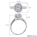 NY Close Out - Simulated Diamond Ring in Rhodium Overlay Sterling Silver