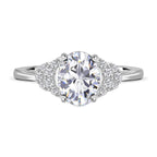 Simulated Diamond Ring in Rhodium Overlay Sterling Silver