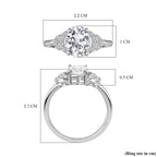Simulated Diamond Ring in Rhodium Overlay Sterling Silver