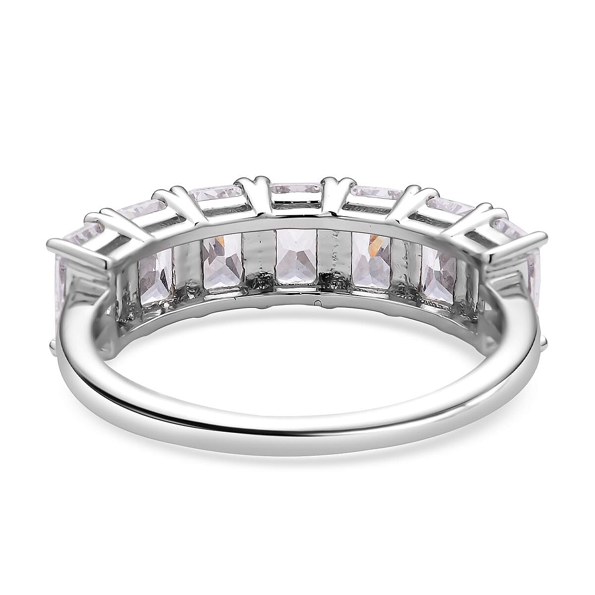 Simulated Diamond Ring in Rhodium Overlay Sterling Silver. 7159437 4