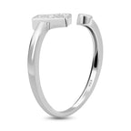 Simulated Diamond Ring in Rhodium Overlay Sterling Silver