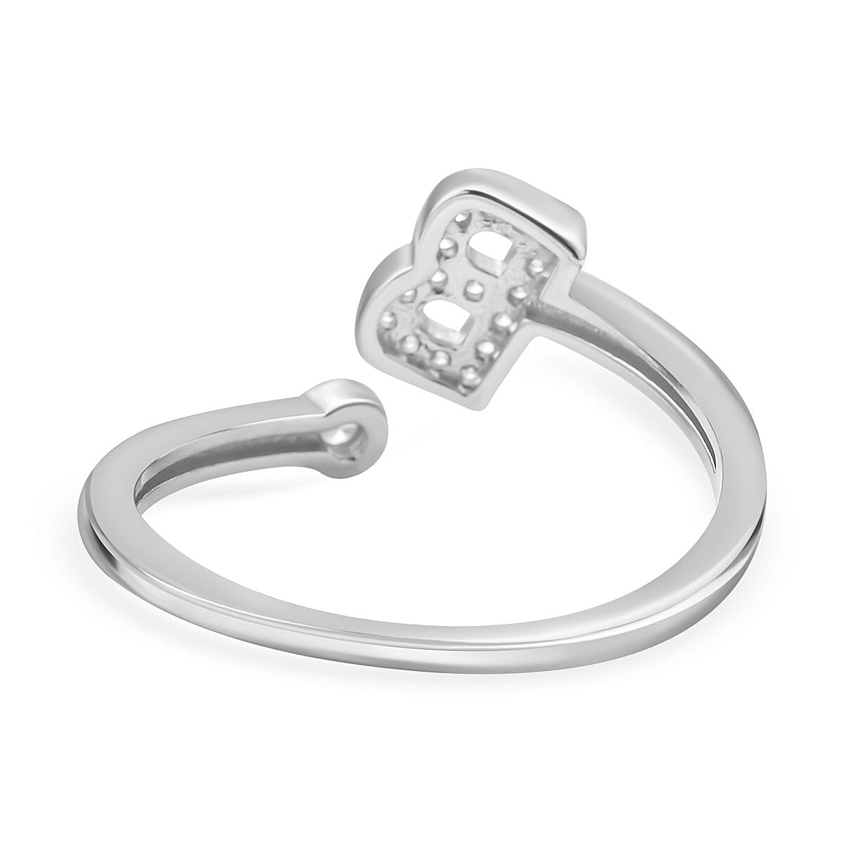 Simulated Diamond Ring in Rhodium Overlay Sterling Silver V32711286 5