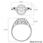 NY Close Out- Simulated Diamond Ring in Rhodium Overlay Sterling Silver