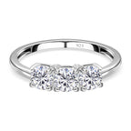 NY Close Out - Simulated Diamond Trilogy Ring in Sterling Silver