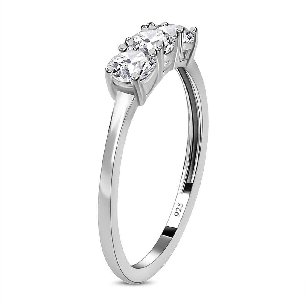 NY Close Out - Simulated Diamond Trilogy Ring in Sterling Silver