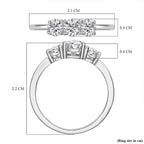 NY Close Out - Simulated Diamond Trilogy Ring in Sterling Silver