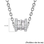 Simulated Diamond Screw Hollow Tunnels Pendant with Chain (Size 20 inch -2 inch Extender) in Silver Tone