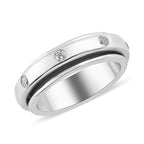 NY Close Out- CZ  Band Ring in Platinum Overlay Sterling Silver