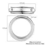 NY Close Out- CZ  Band Ring in Platinum Overlay Sterling Silver