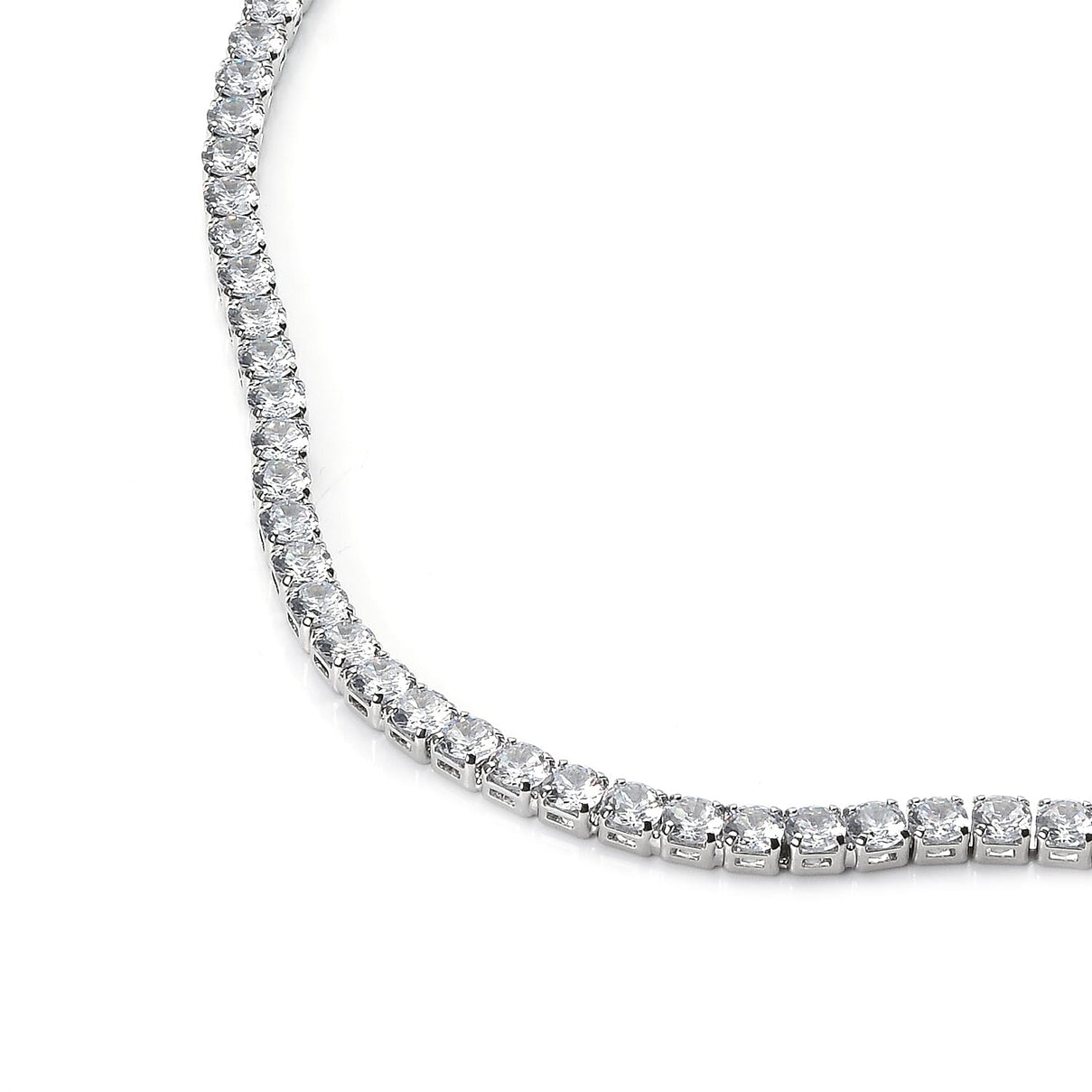 Simulated Diamond Tennis Necklace Size - 18 inches in Silver Tone 7588809 3