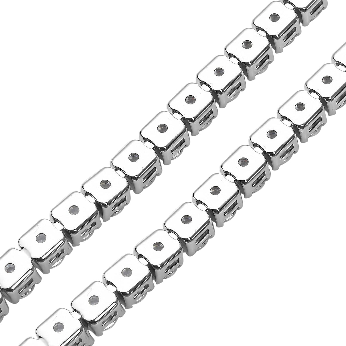 Simulated Diamond Tennis Necklace Size - 18 inches in Silver Tone 7588809 5