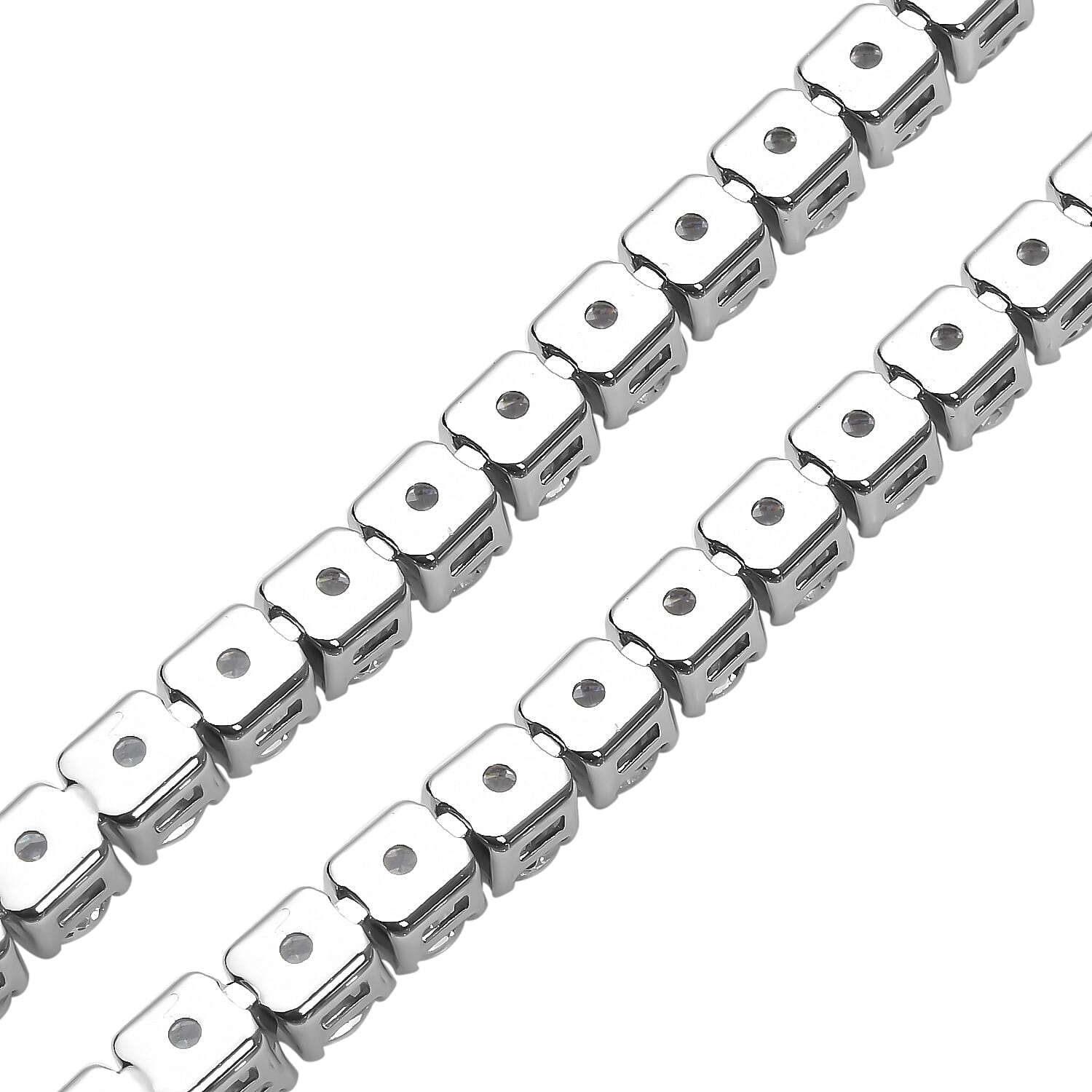 Simulated Diamond Tennis Necklace Size - 18 inches in Silver Tone 7588809 5