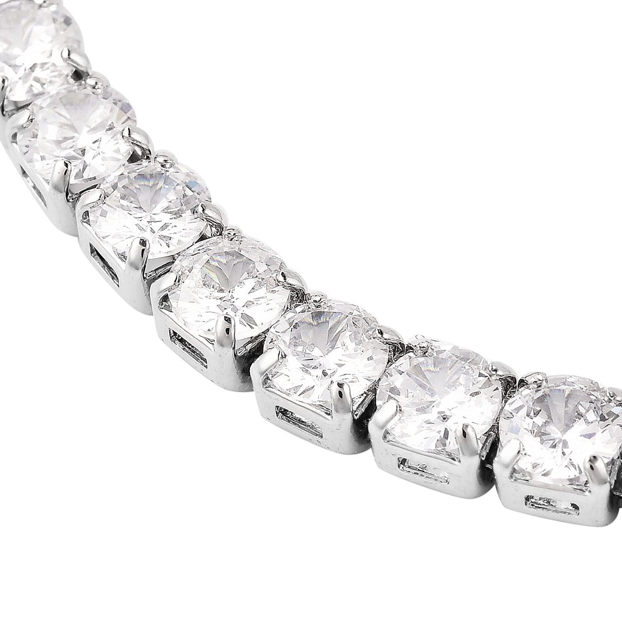 Simulated Diamond Tennis Necklace (Size 17) in Silver Tone 3652117 3