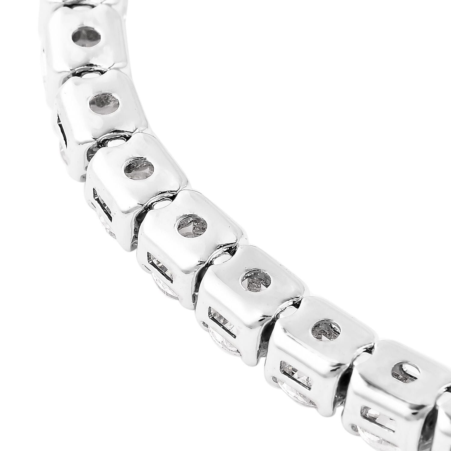 Simulated Diamond Tennis Necklace (Size 17) in Silver Tone 3652117 4