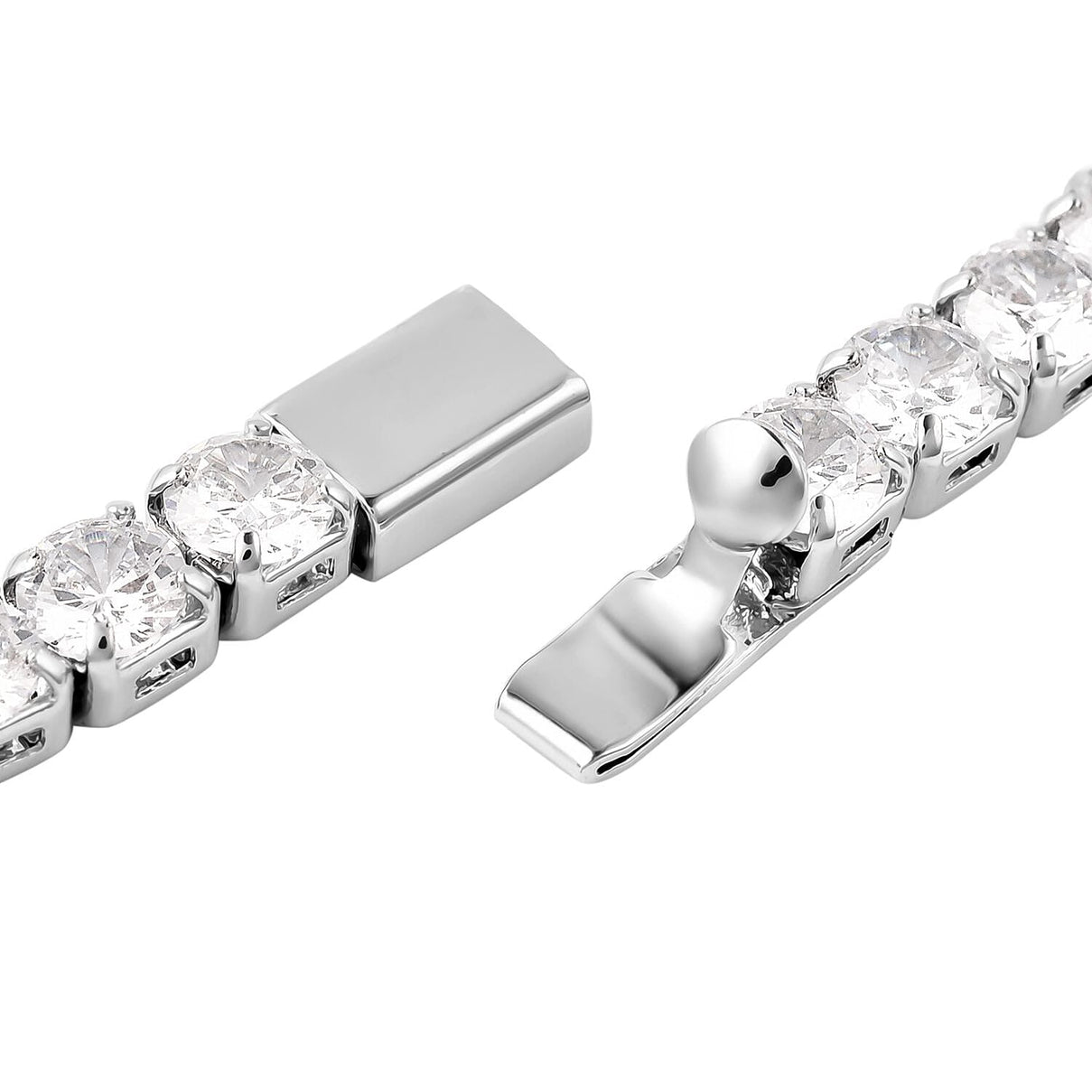 Simulated Diamond Tennis Necklace (Size 17) in Silver Tone 3652117 5