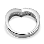 NY Close Out - Simulated Diamond Wishbone Ring in Rhodium Overlay Sterling Silver