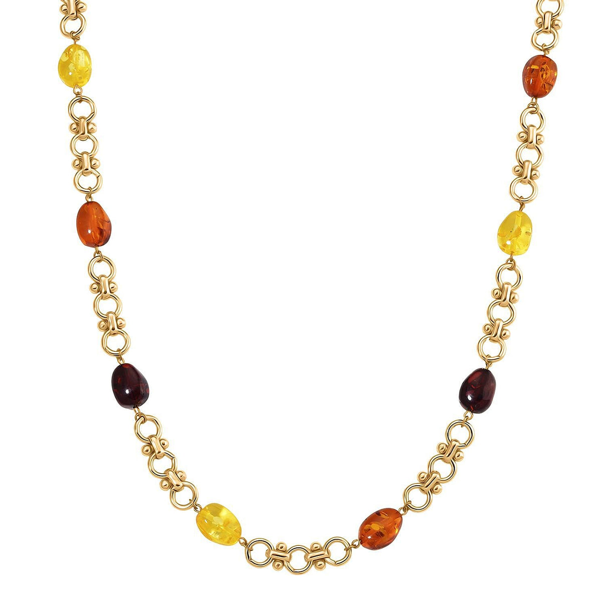 Designer Inspired - Simulated Multi Colour Amber Necklace (Size 20 + 2 Ext) V32513401 0