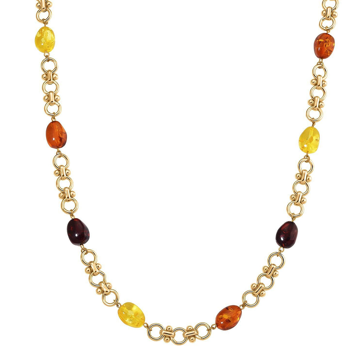 Designer Inspired - Simulated Multi Colour Amber Necklace (Size 20 + 2 Ext) V32513401 0