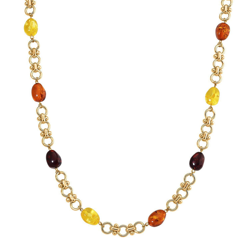 Designer Inspired - Simulated Multi Colour Amber Necklace (Size 20 + 2 Ext)