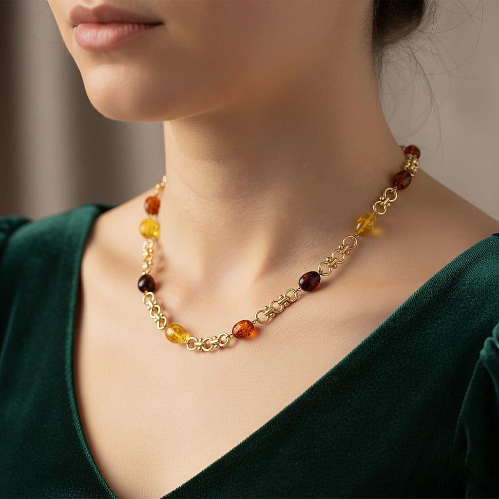 Designer Inspired - Simulated Multi Colour Amber Necklace (Size 20 + 2 Ext) V32513401 2