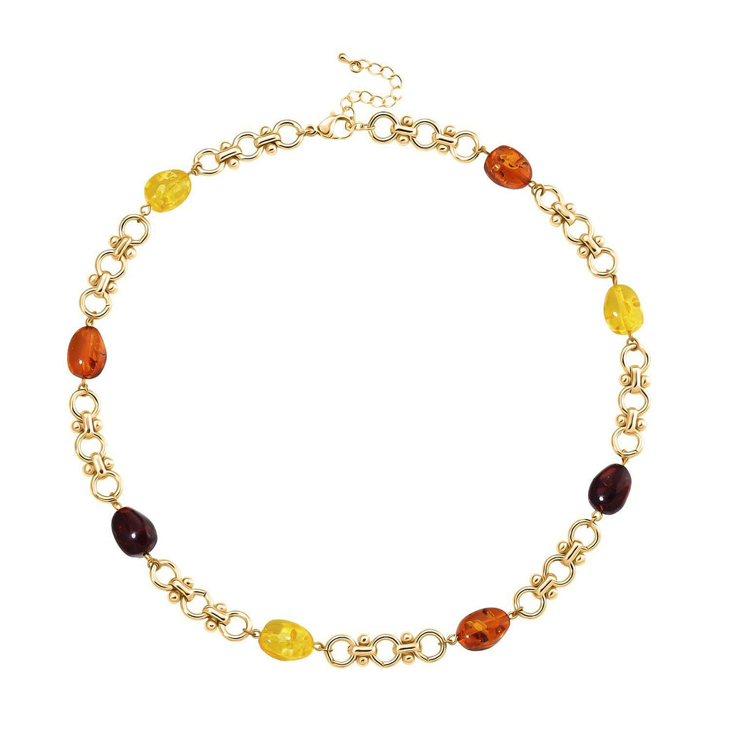 Designer Inspired - Simulated Multi Colour Amber Necklace (Size 20 - 2 Ext)