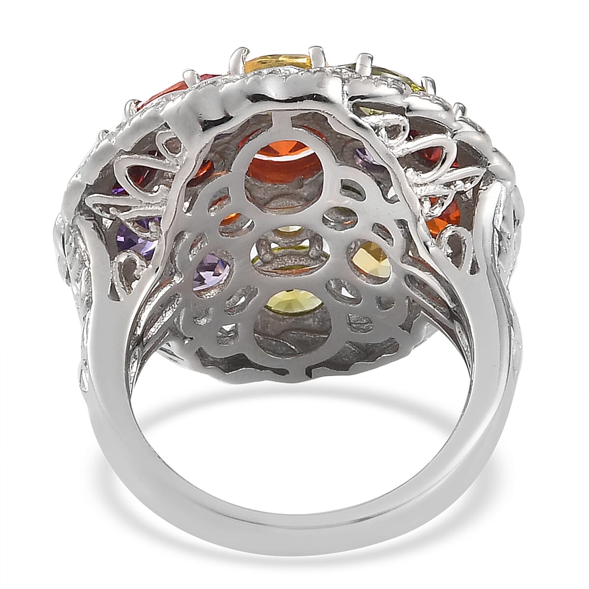 Simulated Multi Gemstones Ring in Silver Tone 3867063 4
