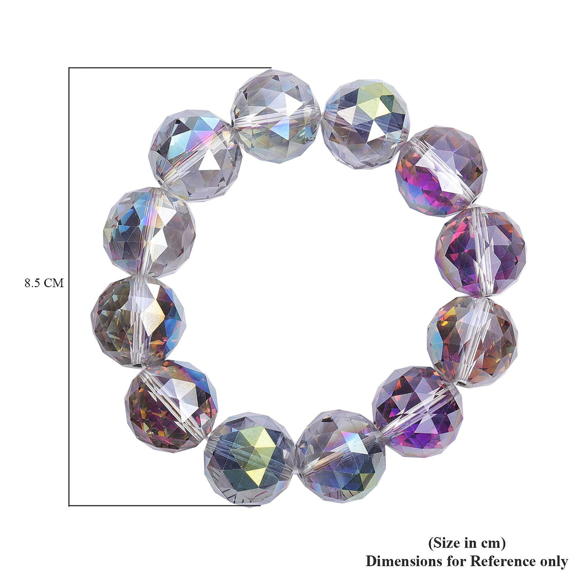 Simulated Mystic Topaz Stretchable Beads Bracelet (Size - 7) 6006832 2