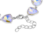 Simulated Mystic White Austrian Crystal Triangle Bracelet (Size - 7.5)