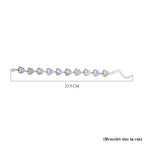 Simulated Mystic White Austrian Crystal Triangle Bracelet (Size - 7.5)