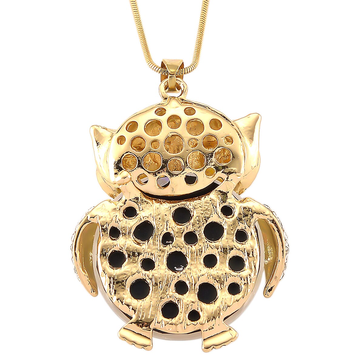 Mystic &amp; White Crystal Owl Pendant With Snake Necklace (Size - 28-2 Ext) With Lobster Clasp 8375348 5