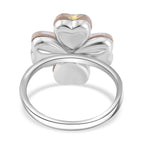 Simulated Mystic White Austrian Crystal Floral Ring