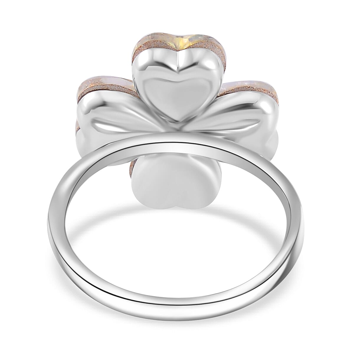 Simulated Mystic White Austrian Crystal Floral Ring 7713538 4