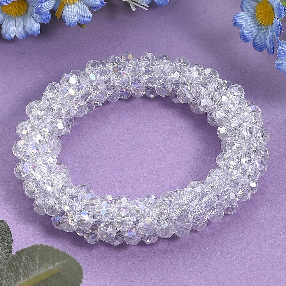 Mystic White Crystal Stretchable Bracelet (Size - 7 to 7.5) V32373745 2