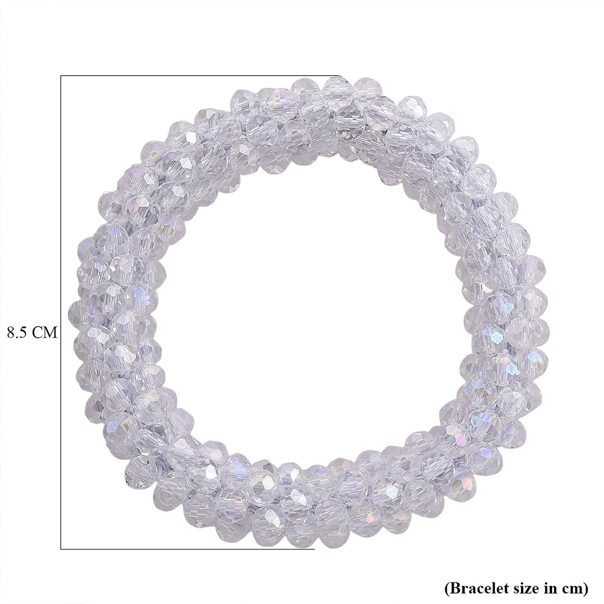 Mystic White Crystal Stretchable Bracelet (Size - 7 to 7.5) V32373745 5
