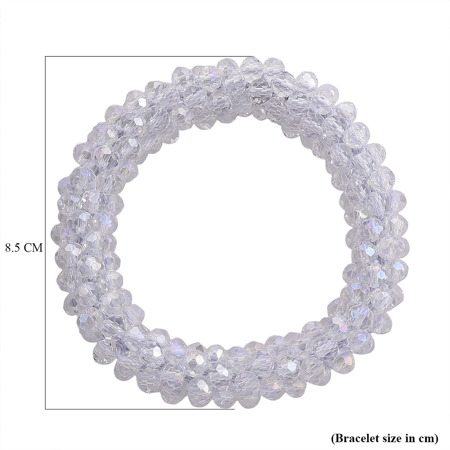 Mystic White Crystal Stretchable Bracelet (Size - 7 to 7.5) V32373745 5