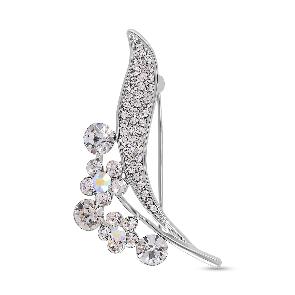 Vine and Leaf Motif Crystal Brooch 7639836 0