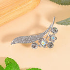 Simulated Mystic White Crystal & White Crystal Brooch