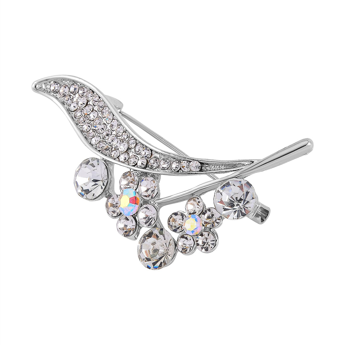 Vine and Leaf Motif Crystal Brooch 7639836 3