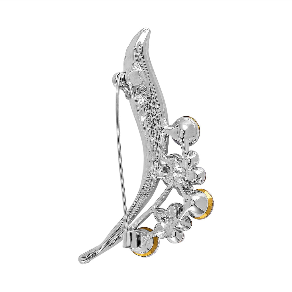 Simulated Mystic White Crystal & White Crystal Brooch