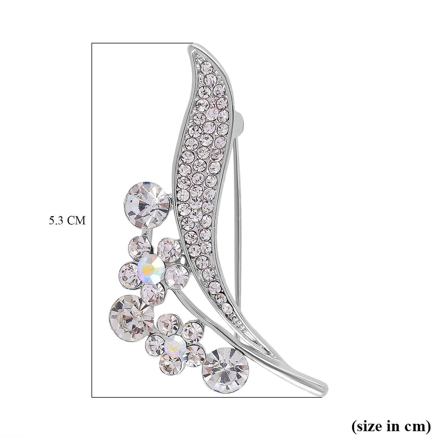 Vine and Leaf Motif Crystal Brooch 7639836 5