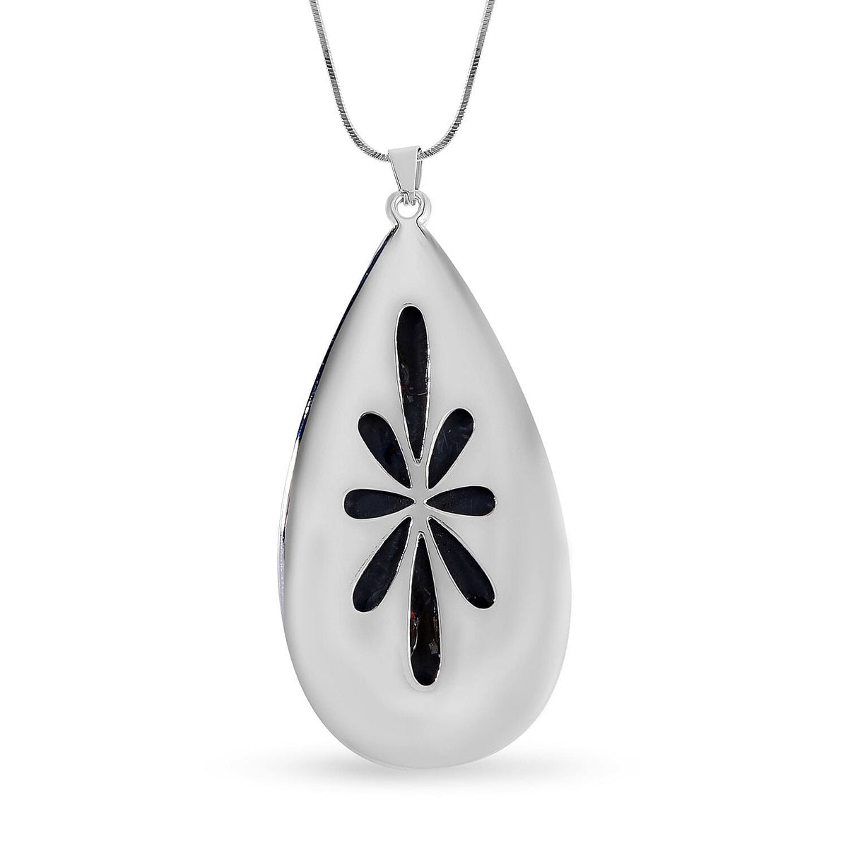 Simulated Mystic White Austrian Crystal &amp; White Austrian Crystal Drop Necklace (Size - 28) in Silver Tone 7666454 5