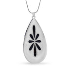 Simulated Mystic White Austrian Crystal & White Austrian Crystal Drop Necklace (Size - 28) in Silver Tone
