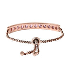 Simulated Pink Sapphire Bracelet (Size 6-8 inch Adjustable ) in Rose Gold Tone