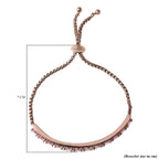 Simulated Pink Sapphire Bracelet (Size 6-8 inch Adjustable ) in Rose Gold Tone