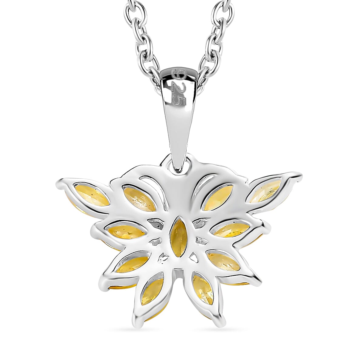 Simulated Yellow Sapphire Sterling Silver Butterfly Pendant with Chain (Size 20) 1.16 Ct. 4171529 5