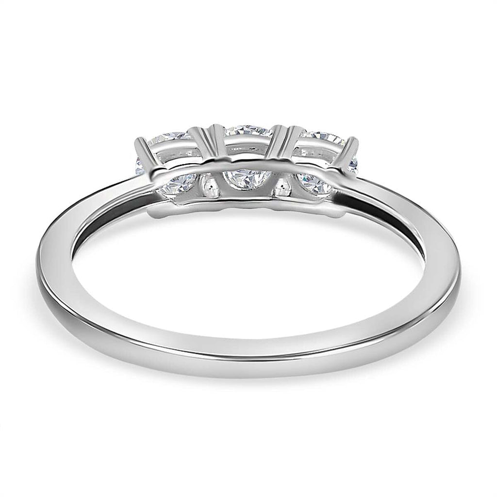 NY Close Out - Simulated Diamond Trilogy Ring in Sterling Silver