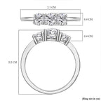 NY Close Out - Simulated Diamond Trilogy Ring in Sterling Silver