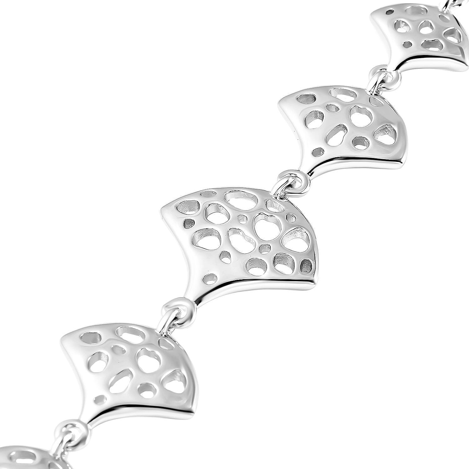 Rachel Galley Cala Shell Collection - Rhodium Overlay Sterling Silver Bracelet (Size - 8), Silver Wt. 16.2 Gms 3861602 2