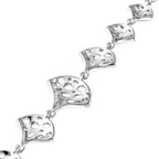 Rachel Galley Cala Shell Collection - Rhodium Overlay Sterling Silver Bracelet (Size - 8), Silver Wt. 16.2 Gms